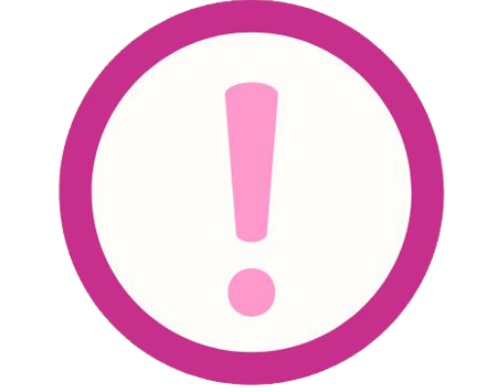 Pink Explanation Mark in Pink Circle 