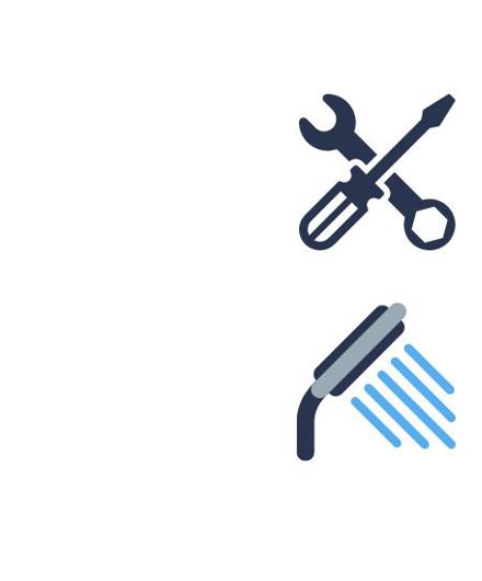 Tap, Shower, Cogs, Screwdriver And Spanner