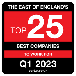 Regional Top 25 Best Company To Work For Award In Black And Red
